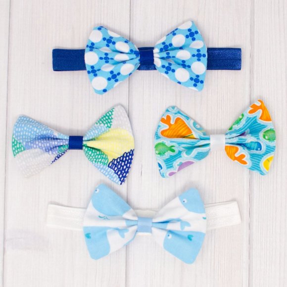 Nautical Hair Bow & Headband Set - Picture 1 of 3